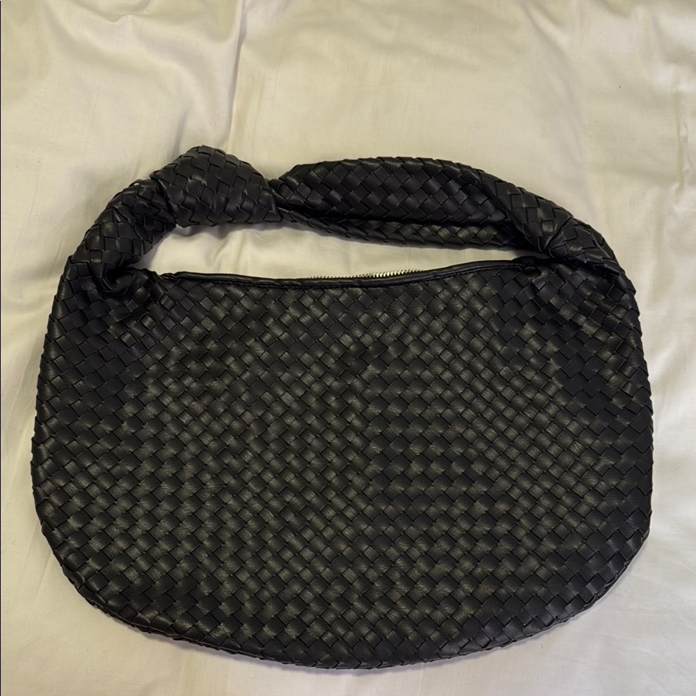 Melie Bianco Black Woven Bag
